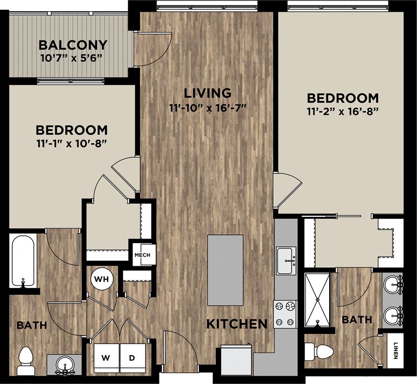(B9, B10) Two Bedrooms Two Bathrooms FP Layout (B9, B10) Two Bedrooms Two Bathrooms FP Layout at Arlo, Pennsylvania